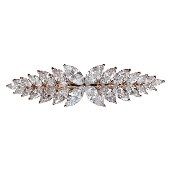 Clip de pasador de pelo floral de cristal CZ transparente brillante de Faship