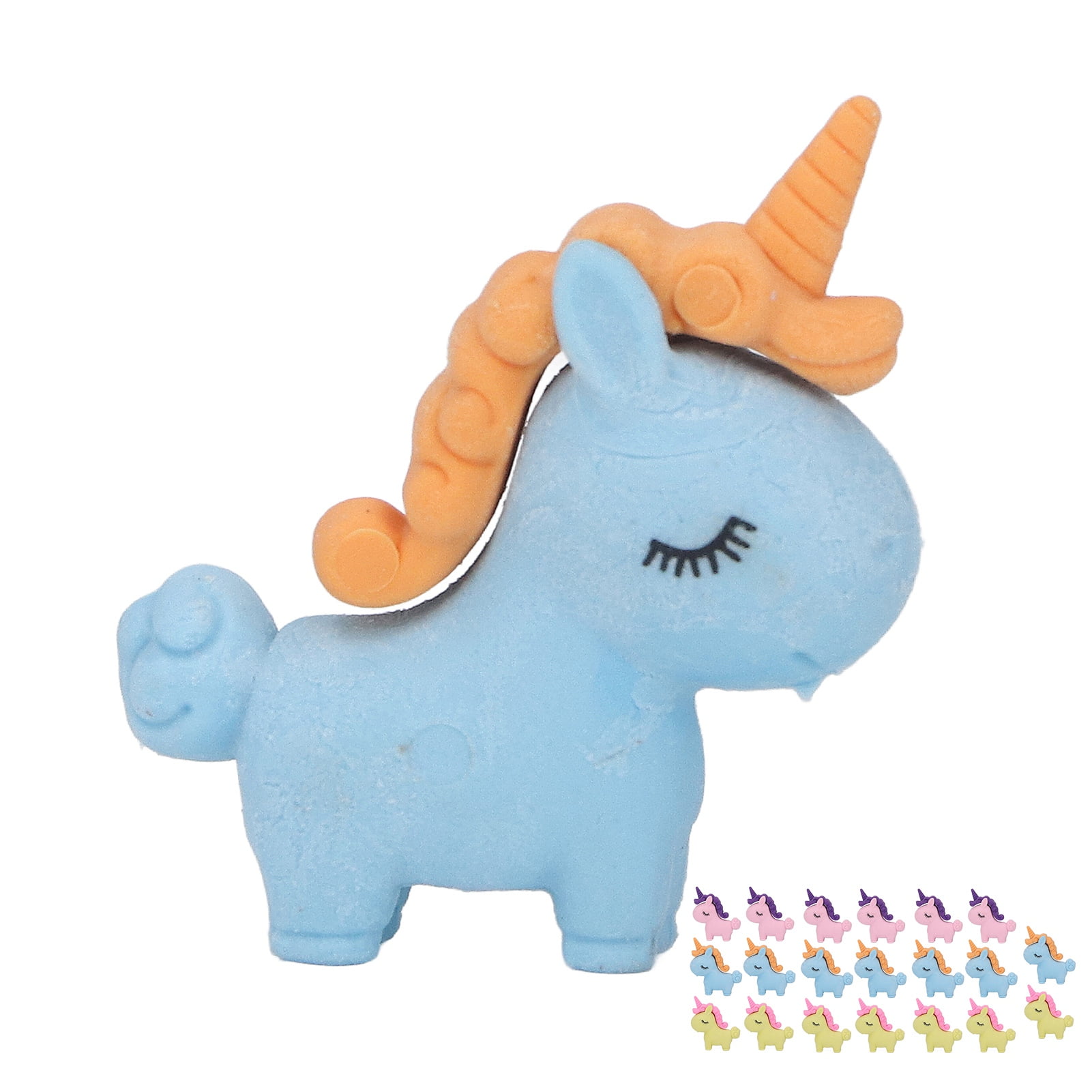 12 Borradores De Unicornio Desmontables, Goma De Borrar Lápiz En Forma De Unicornio, Colores Azul, Amarillo Y Rosa, 4.5×4×1.5 Cm, Ideales Para Fiestas Infantiles Y Regalos Escolares
