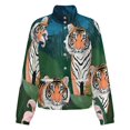 thumbnail image 5 of Jackets for Women Winter Coat Jackets Flannel Stand Collar Jacket(Tropical Tiger Floral Print,Size:S-4XL), 5 of 7