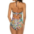 thumbnail image 5 of Flower Power Swimsuit Sexy Floral Print One Piece Swimwear Push Up Swimsuits Trd Holiday Rave Beach Outfits, 5 of 7