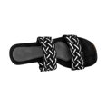 thumbnail image 2 of Sandalias de piso color Negro Con Plata Exterior Textil, Ajuste con 1 tiempo, Construcción Vegano RBBASICS 1502, 2 of 3