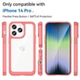 thumbnail image 2 of SaniMore for iPhone 14 Pro Lightweight Transparent Case, Rugged Clear PC Back & TPU Bumper [Not Yellowing Technology] Heavy Duty Full Body Protective Case for iPhone 14 Pro, Red, 2 of 7