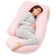 Momcozy Pregnancy Pillows for Women, Maternity Pillow for Side Sleeping, 57 inch Jersey Knit Cotton