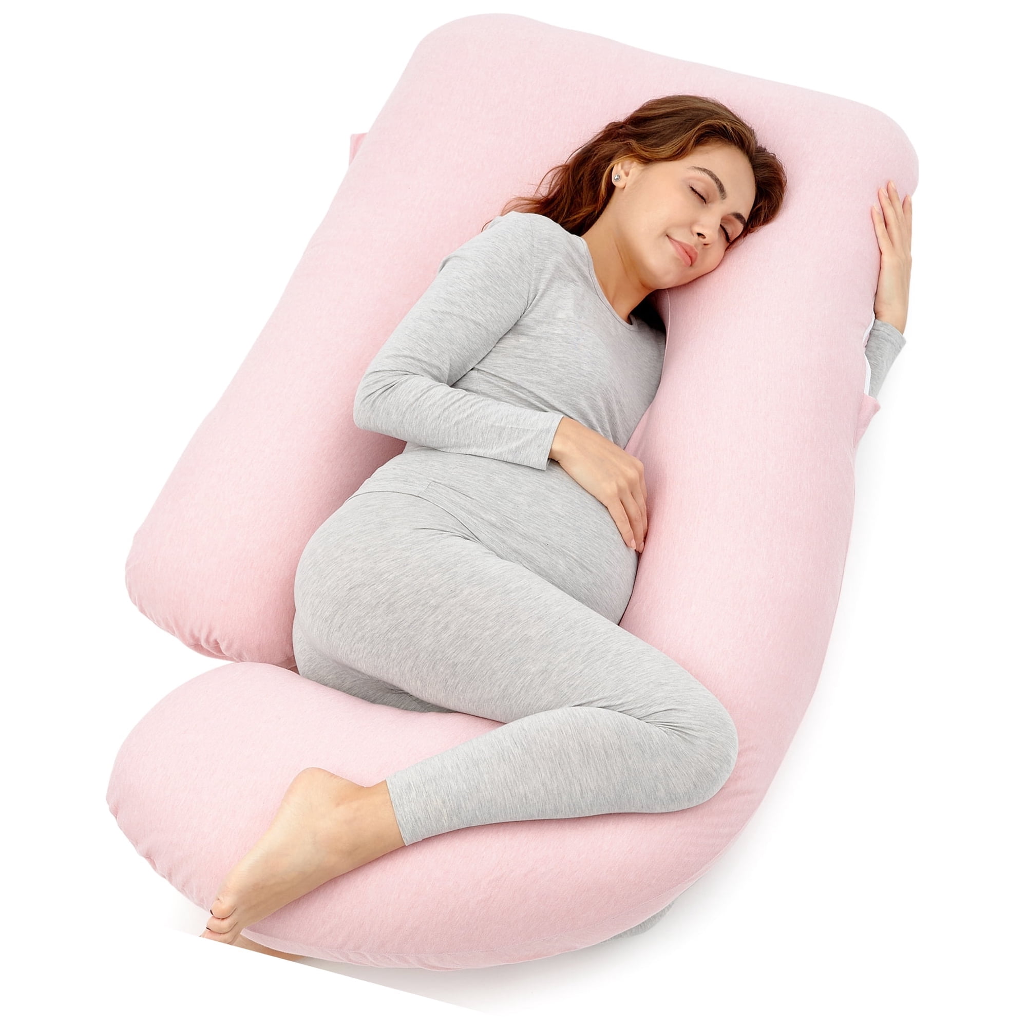 Momcozy Pregnancy Pillows for Women, Maternity Pillow for Side Sleeping, 57 inch Jersey Knit Cotton