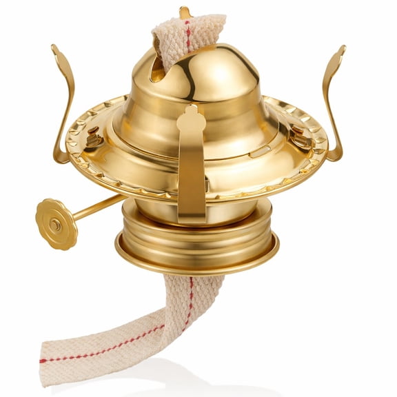 Lsupdaol 1 Piece Oil Lamp Parts Burner Kerosene Brass Plated #2 Oil Lamp Chimney Holder Replacement Burner with 1 3/16" Diameter Threaded Base for Antique Hurricane Lantern