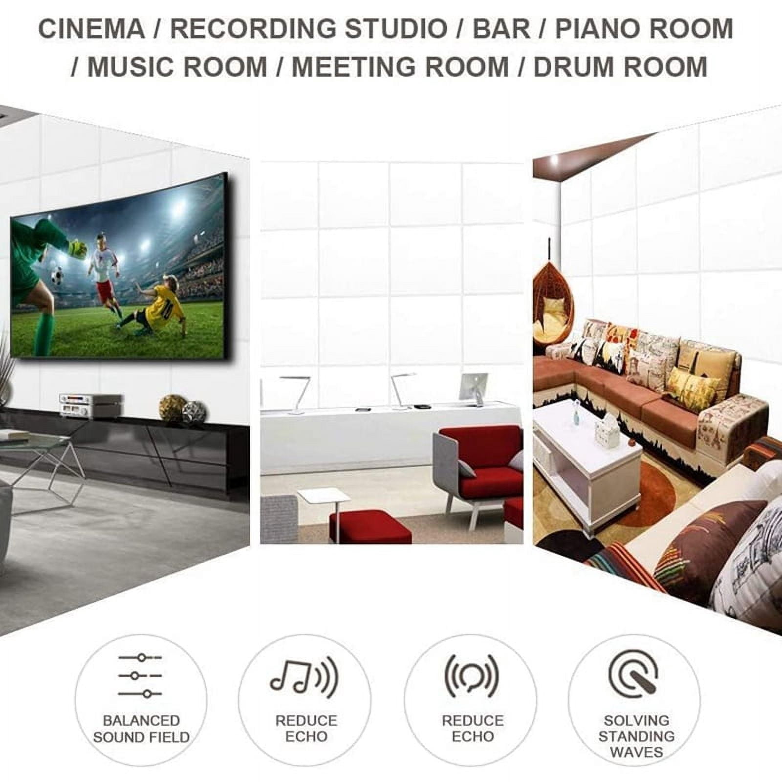 10Pack Sound Proof Panels for Walls,Self-Adhesive Acoustic Panels 12x12x0.4In for Recording Studio,Office,Home,C