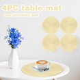 thumbnail image 1 of Limited Time Offer, 38cm Tableware Placemat Non-Slip Insulated Mat Round Woven Placemat 4PCS, 1 of 4