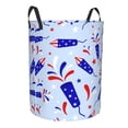 thumbnail image 2 of XMXY Round Laundry Basket Organizer, Patriotic Blue American Waterproof Collapsible Dirty Clothes Basket Laundry Hamper, Medium Size, 2 of 8