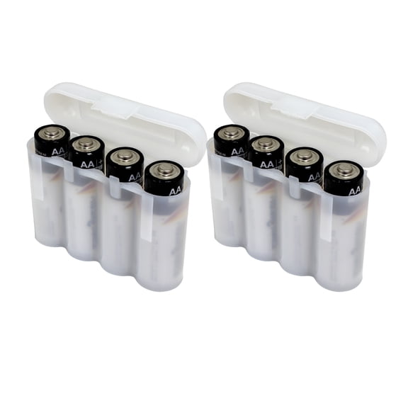 EBC Battery 2 White Plastic AA AAA Battery Holder Box Storage Case