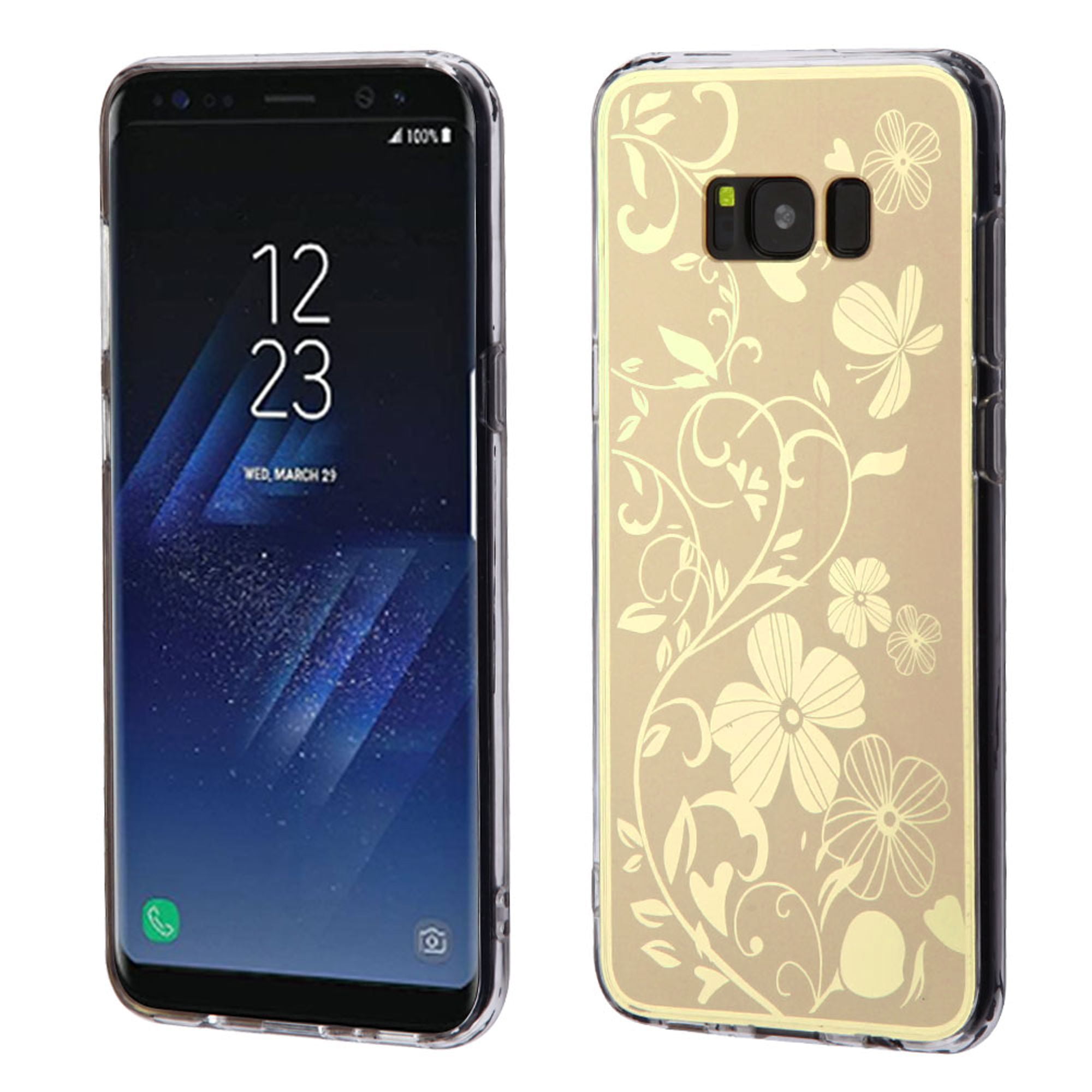 Samsung Galaxy S8 Case, by Insten Phoenixtail Flowers Electroplating