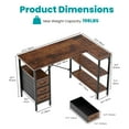 thumbnail image 6 of CONCETTA 47"L Shaped Computer Desk with 3 Drawers, Power Outlets, USB Ports, and Monitor Stand, Corner Gaming Desk for Home Office,Rust, 6 of 7