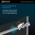 thumbnail image 4 of DreamLine Enigma-X 34 1/2 in. D x 60 3/8 in. W x 76 in. H Fully Frameless Sliding Shower Enclosure in Polished Stainless Steel, 4 of 14
