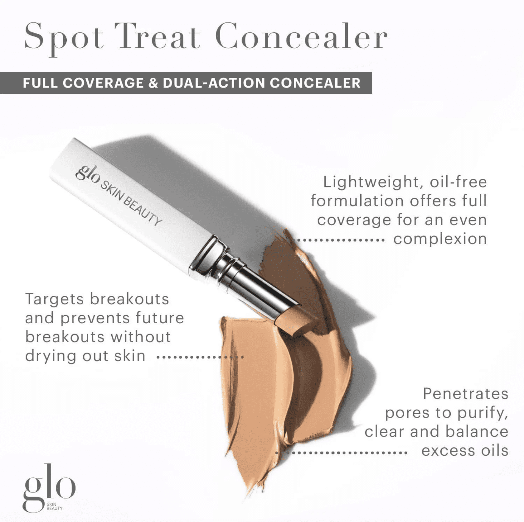 Glo Skin Beauty Spot Treat Concealer, Formulated with Salicylic Acid, Light