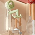 thumbnail image 4 of Kitecy 6-Hook Rotating Kitchen Utensil Organizer, Wall Mount Swivel Pot Holder for Spoons, Ladles, Pasta Roller,Red, 4 of 9