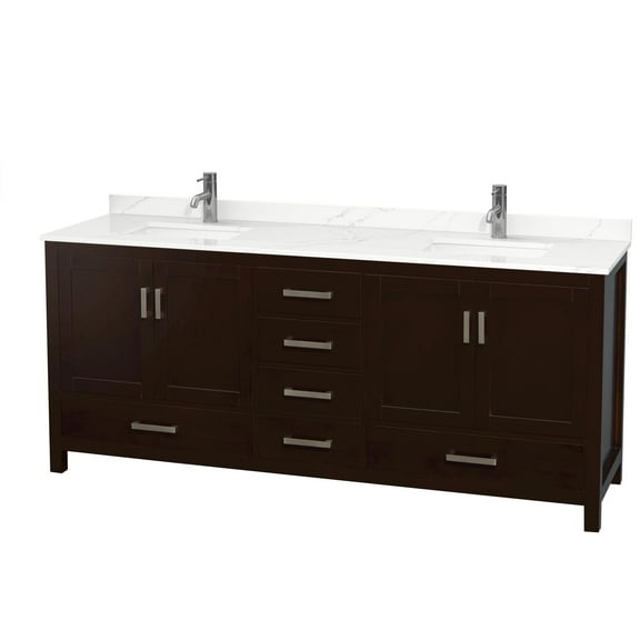 Wyndham Collection Wcs141480d-Qtz-Unsmxx Sheffield 80" Free Standing Double Basin Vanity