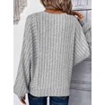 thumbnail image 5 of Women Tunic Plus Size Long Sleeve Tops Loose Fit Dressy Crew Neck Pullover Basic Sweaters Grey XXXL, 5 of 6