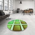 thumbnail image 4 of Ahgly Company Machine Washable Indoor Round Transitional Dark Lime Green Area Rugs, 8' Round, 4 of 7