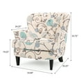 thumbnail image 2 of Teeton White and Blue Floral Fabric Club Accent Chair, 2 of 6