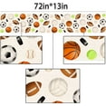 thumbnail image 3 of Linen Sports Ball Table Runner All Star Boy Happy Birthday Indoor Outdoor Party Table Cover Decoration Home Kitchen Dining Room 13 X 72inch, 3 of 5