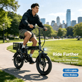 thumbnail image 4 of BroPath Electric Bike for Adults,Ebike,14" Folding Electric Bike,500W Motor, 20 MPH, Commuter City E-Bike,576Wh Removable Battery,Multi-Shock Absorptio,20+ Miles,3 Mode,Mini E Bikes for Teens,UL2849, 4 of 9