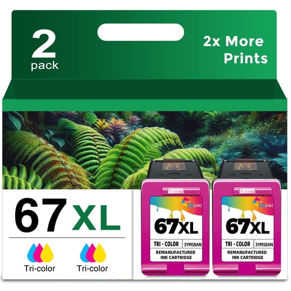 Cartucho de tinta Ubinki 67XL de color de repuesto para HP 67XL, paquete de 2