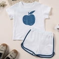 thumbnail image 5 of TOWED22 Little Girls Summer Clothes Set Teen Girls 2-Piece Outfit Casual T-Shirt + Shorts Size 6-12 Years White,4-5 Y, 5 of 9