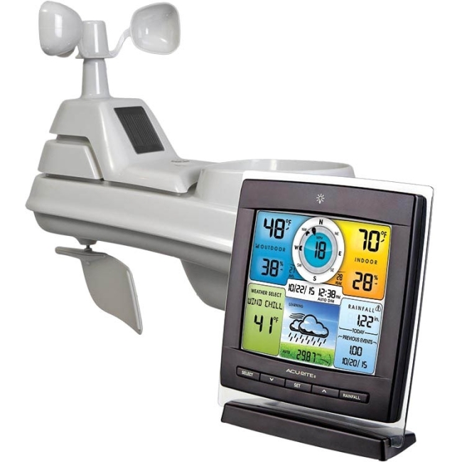 AcuRite 01528 Wireless Weather Station with 5-in-1 Sensor: Temperature and Humidity Gauge, Rain Gauge, Wind Speed and Wind Direction - image 7 of 11