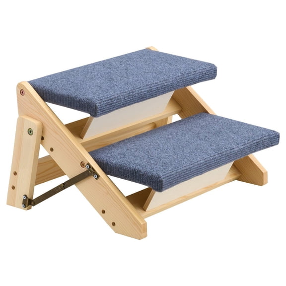 2 Step Pet Stairs for Beds Sofa Cars 110lbs Capacity Foldable Flat Design Stable Dog Cat Step Ladder for Small Medium Large Older Pets