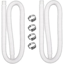 QZS 2Pcs Pool Hose,1.25Inches Diameter Replacement Hose,59” Long Swimming Pool Replacement Hose with 4 Metal Clamps for Outside Pool Filters Backyard