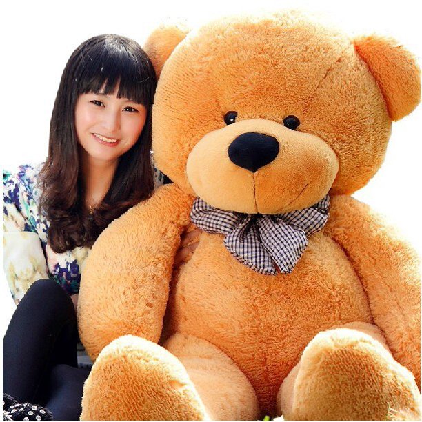 Wholesale 200cm Big Size Classic Teddy Bear Plush Skin High Quality Low Price Bear Coat Birthday Gift Valentine Gift For Girlslight brown Deng Xun unisex