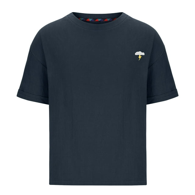 Birdeem T-Shirt à Manches Courtes en Coton et Lin pour Hommes Grande Taille Col Rond Ample T-Shirt Décontracté Brodé
