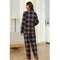 thumbnail image 3 of HEARTNICE Womens Flannel Pajama Set, Long Warm Pajamas Lightweight Pjs Set with Pockets,(Roseo-Black Plaid,S), 3 of 6