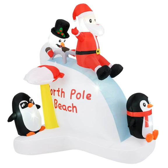 Gymax 6 Ft Christmas Inflatable w/ LED lights Lighted Xmas Inflatable Indoor/Outdoor