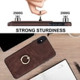 thumbnail image 6 of Fit for Apple iPhone XS Max Case with Card Pocket 360° Rotatable Ring Holder Kickstand, Shockproof Drop Resistant PU Leather Soft TPU Back Protective Phone Case For iPhone XS Max, Coffee, 6 of 8