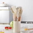 thumbnail image 1 of Xihbxyly Juego de Cocina de Madera, Colección de 12 Utensilios Antiadherentes, Diseño Duradero de Madera Natural, Elegante Acabado En Color Caqui, Utensilios para Cocinar, Mezclar y Servir, Imprescin, 1 of 3