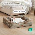 thumbnail image 4 of Cama ortopédica para perros, impermeable, para perros medianos, color avellana, 4 of 9