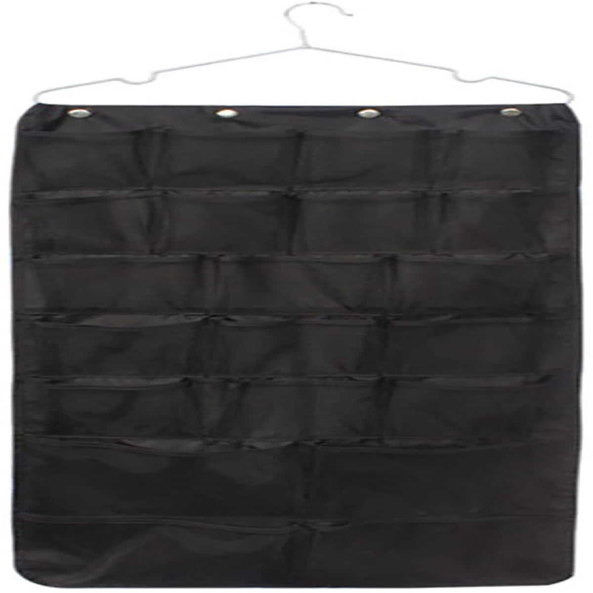 Kepooman Dual-Sided Hanging Closet Organizer with 42 Mesh Pockets & Metal Hanger for Bra Underwear Underpants Socks, Black Kepooman Dual-Sided Hanging Closet Organizer with 42 Mesh Pockets & Metal Hanger for Bra Underwear Underpants Socks, Black