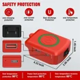 thumbnail image 2 of Adaptador de Cargador Inalámbrico, para Batería Milwaukee 18V M18, Adaptador de Carga Inalámbrica 15W Máximo para iPhone para Teléfono Celular, con Puertos de Carga Rápida USB-A&USB-C 2.1A,, 2 of 7