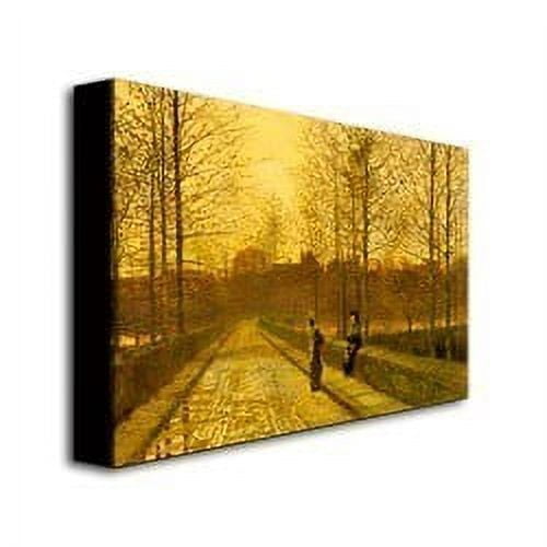 Trademark Fine Art "In the Golden Gloaming" Canvas Art by John Atkinson Grimshaw