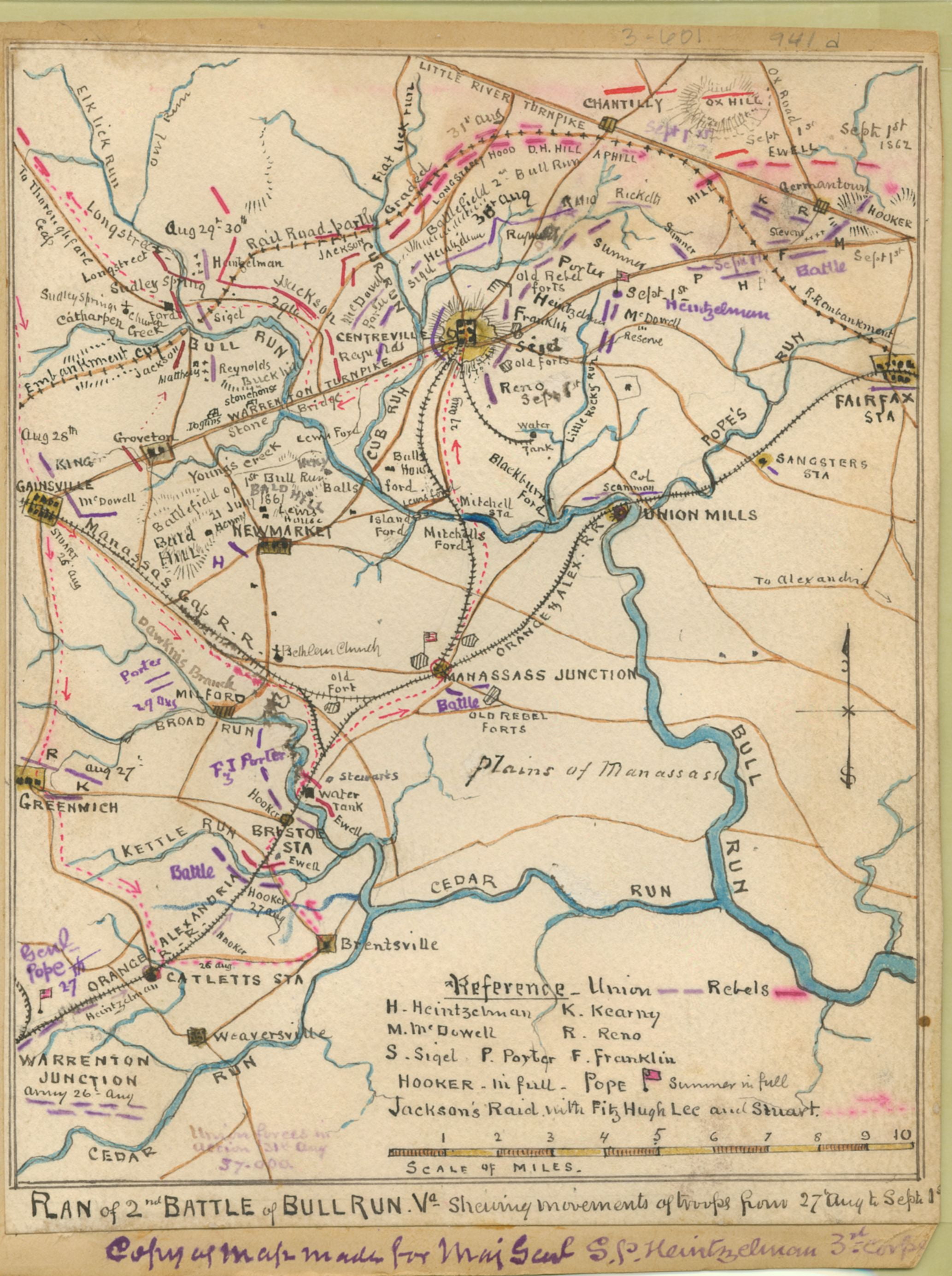 LAMINATED POSTER20x30 Plan Of 2nd Battle Of Bull Run Va Shewing