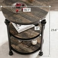 thumbnail image 2 of Table d'Appoint Ronde à 3 Niveaux / Table d'Appoint Style Ferme pour Salon et Chambre, 2 of 7
