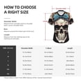 thumbnail image 4 of Vsdgher Bow Flower Skull Women Shirts V Neck Short Sleeve Tops T-Shirt Basic Tees, S to 3XL3X-Large, 4 of 5