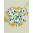 thumbnail image 2 of Suealasg Western Infant Newborn Boys Girls Romper 3M 6M 9M 12M 18M Baby Summer One Piece Clothes Short Sleeve Cactus Print Bodysuit, 2 of 8