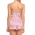 thumbnail image 3 of Pyjama d'Été pour Femmes en Soie Dentelle Décolleté en V Profond, 3 of 5