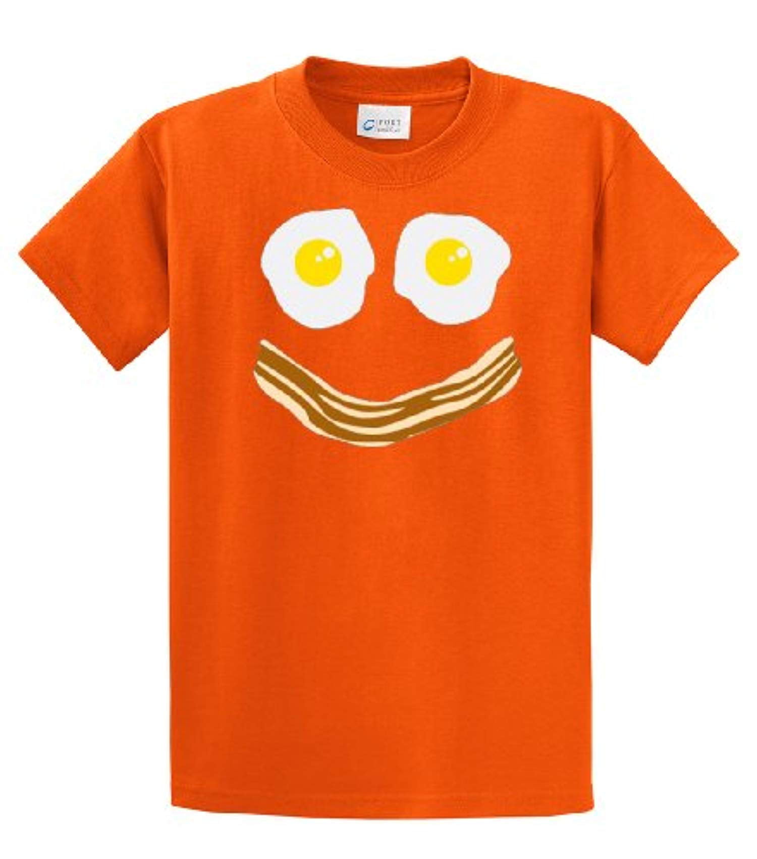 Bacon & Eggs Smiley Face T-shirt-orange-4xl - Walmart.com