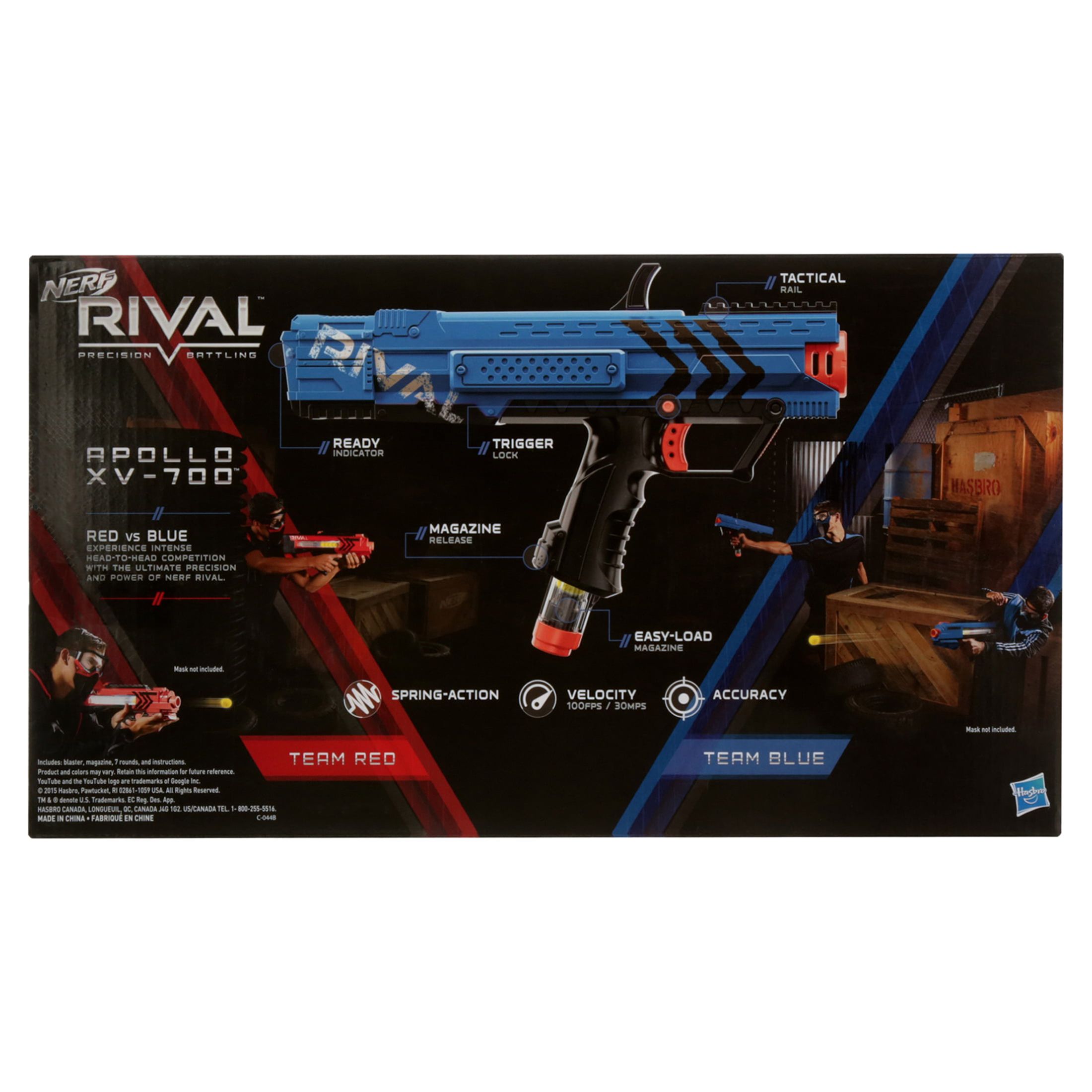 Nerf Rival Apollo XV-700 Team Blue Blaster with 7 Ball Darts