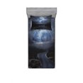 thumbnail image 2 of Nature Bedding Set with Sheet & Covers, Thunderstorm over Road Vibrant Strong Beam Before the Sky Blows Weather Image, Printed Bedroom Decor 2 Shams, 4 Sizes, Dark Blue Grey, by Ambesonne, 2 of 3