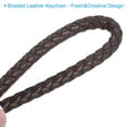 thumbnail image 4 of Braided Leather Keychain with Stainless Steel Key Ring, PU Woven Wristlet Lanyard, Dark Brown 3 Pack, 4 of 5