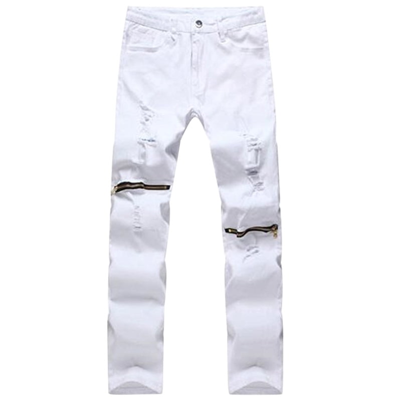 jeans with zippers on legs men's