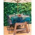 thumbnail image 3 of Fsddascl Abstract Ombre Outdoor Tablecloth - 54x80 Inch Rectangle Dining Table Cover, Vintage Chic Gradient Ship Oil Painting Waterproof Outdoor Table Cloth with Umbrella Hole & Zipper for Patio, 3 of 7